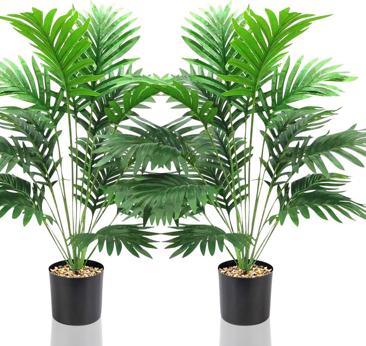 Kunstvetplanten met pot - Geel - 80 cm - Kunststof Palmboom - Decoratieve Nepplant voor Binnen en Buiten
