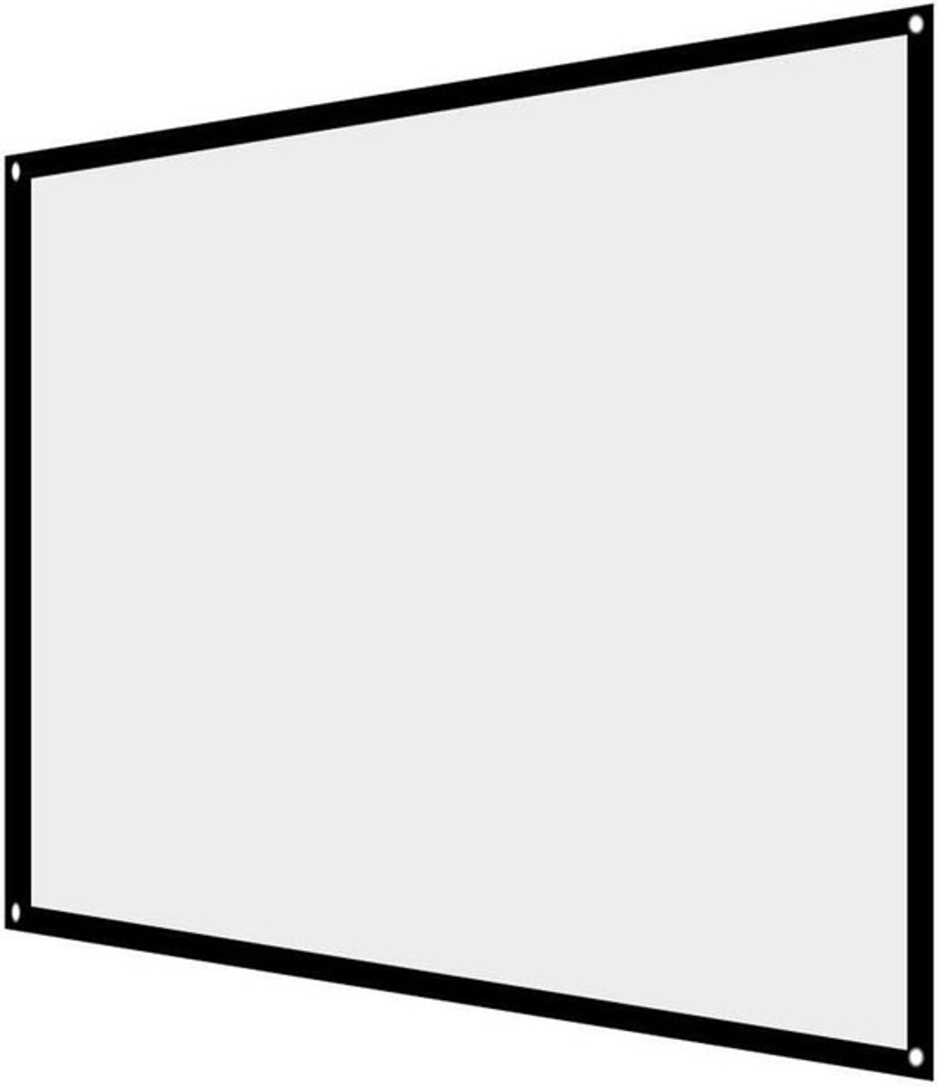 Draagbaar Vouwbaar Projectiescherm 60-100 inch 4:3 met Zwarte Randen en Ophanggaten, Ideaal voor Buitenbioscoop en Kampeervideo's, Kreukvrij Wit Projectiedoek