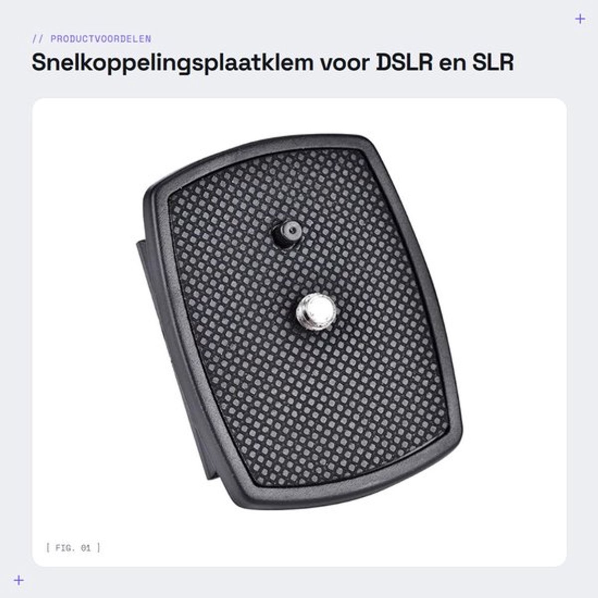 Snelkoppelingsplaatklem Lichtgewicht - Verstelbare Klem - Camera - Adapter - DSLR/SLR - Spionage