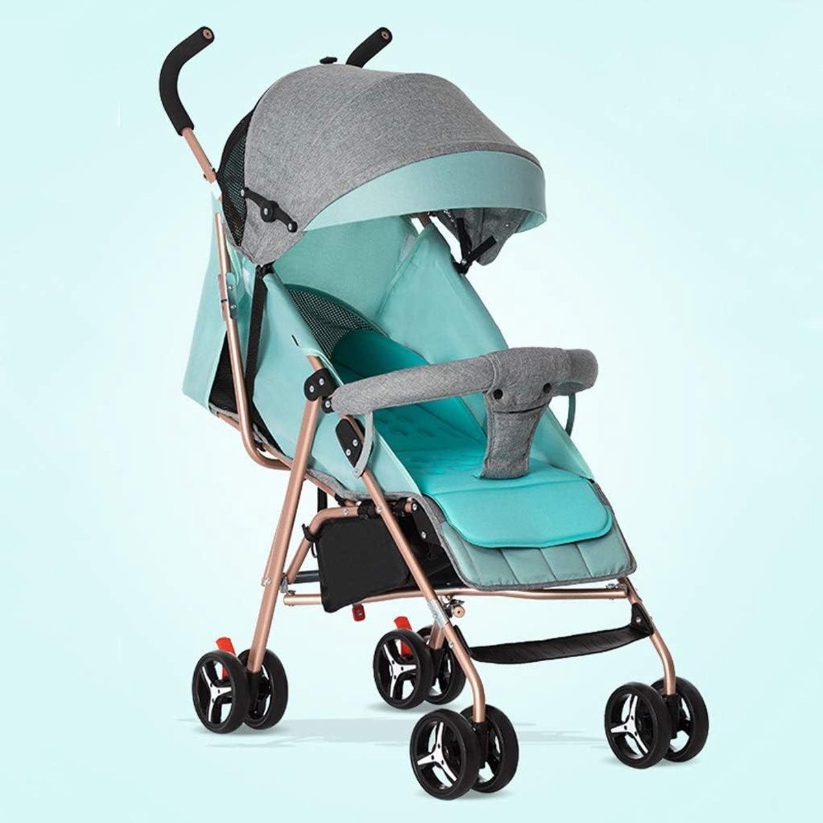 Kinderwagen Compact - Buggy Reiswieg - Baby Vervoeren - Anti-Shock Ontwerp - 46x63x94cm - Groen
