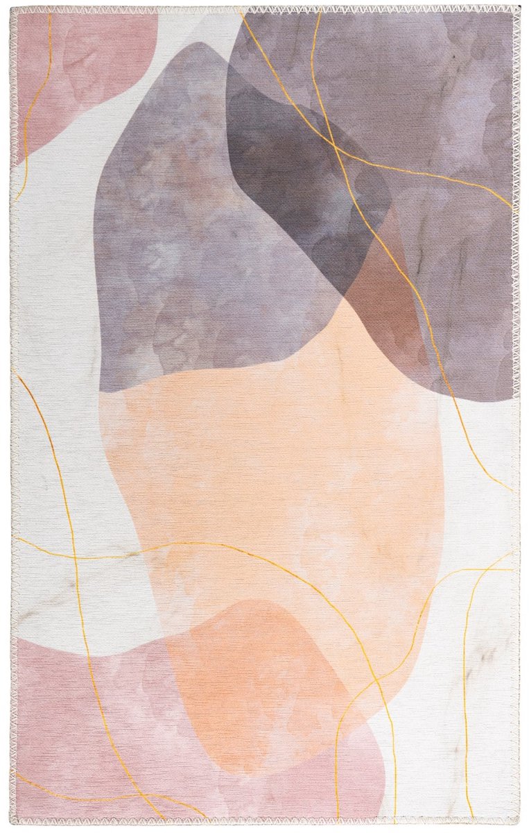 Padiro laagpolig vloerkleed 120 x 180 cm - meerkleurig - modern abstract design - geschikt voor vloerverwarming - van polyester