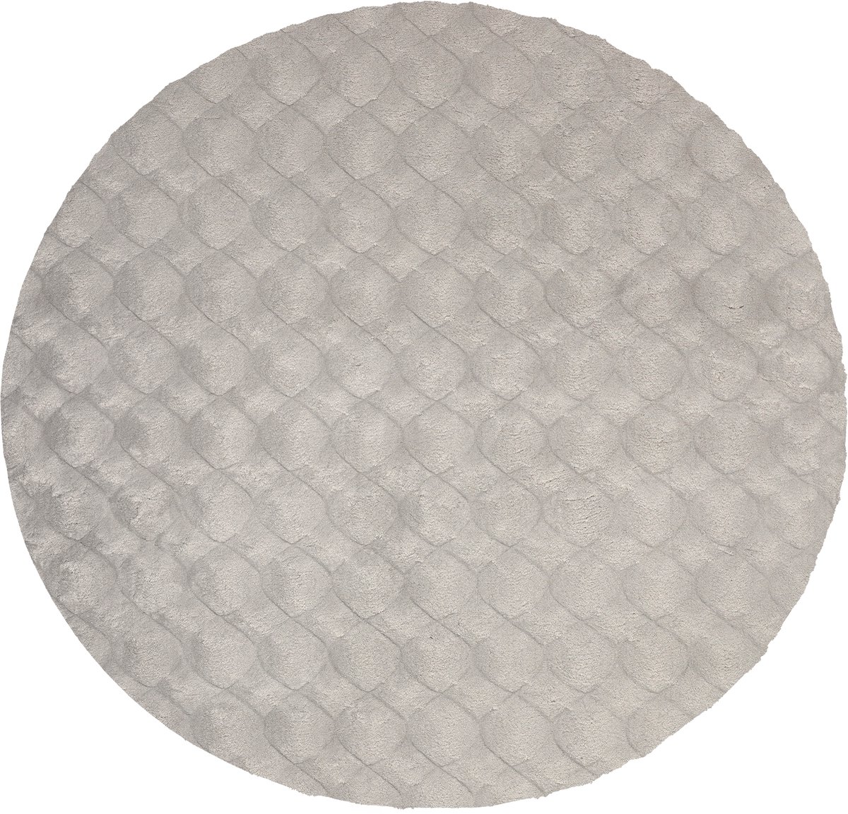 Padiro rond hoogpolig vloerkleed Ø 120 cm - grijs - modern abstract design - geschikt voor vloerverwarming - van polyester