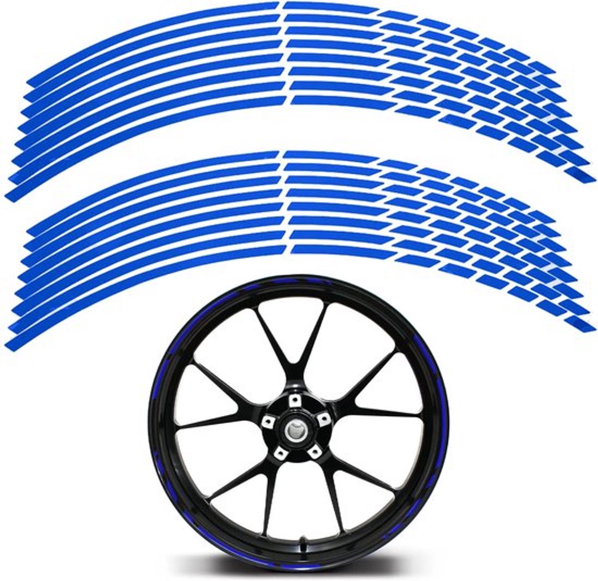 Velgenstickers Reflecterend - Velgrandsticker - Complete Set - Voor Fiets/Auto/Motorfiets - 15-19 Inch - Zelfklevend - Wielstickers