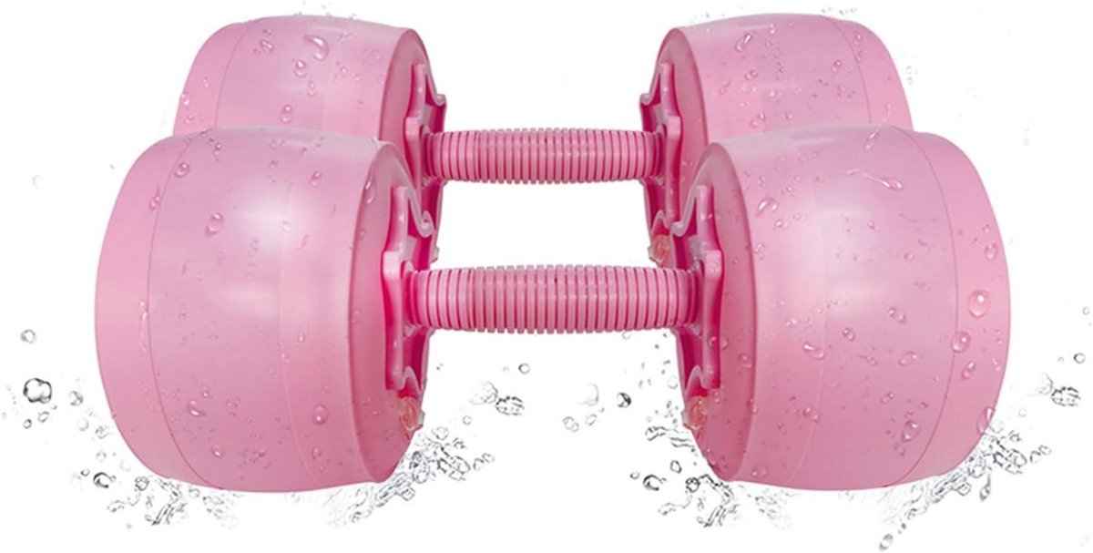 Watergevulde Dumbbells - Verstelbare Halters - Thuis Fitness - Opvouwbaar en Draagbaar - Tot 6 kg - Roze