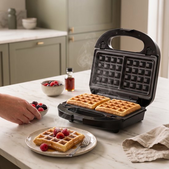 Tomado TGM2002B - Multigrill - 3 in 1 - Tosti ijzer - Wafelijzer - Contactgrill - PFAS vrij - Zwart van Tomado — afbeelding 2