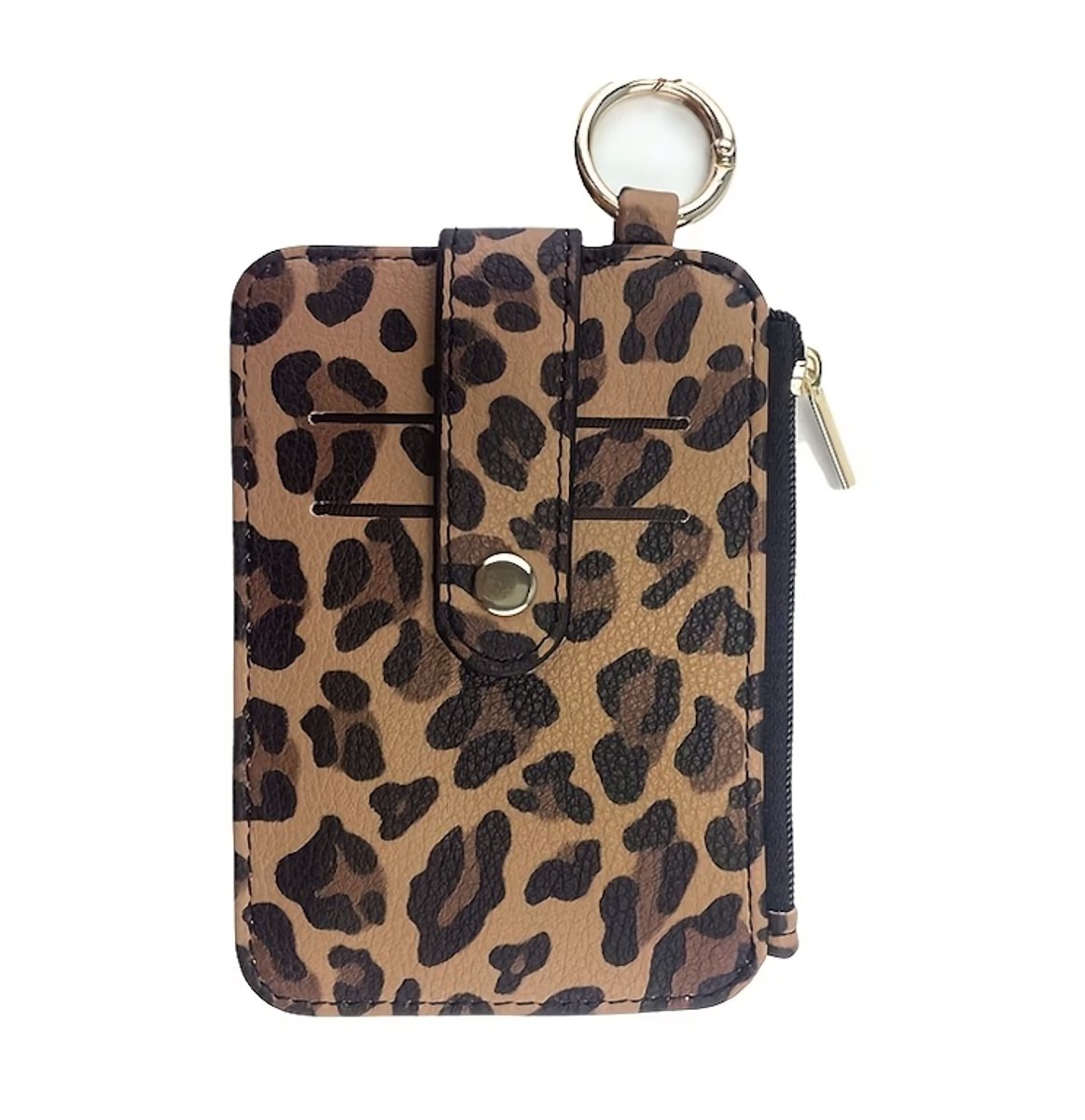 Pasjeshouder - Luipaard Bruin | Telefoontasje / Muntgeld Kunstleder | 12,5 x 8,7 cm | Fashion Favorite