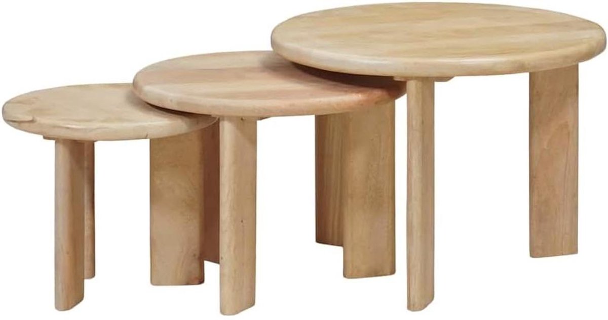 Salontafel set - Nesttafels bijzettafels - Woonkamer inrichten - Ruimtebesparend nesting-ontwerp - 3 stuks - Zwart