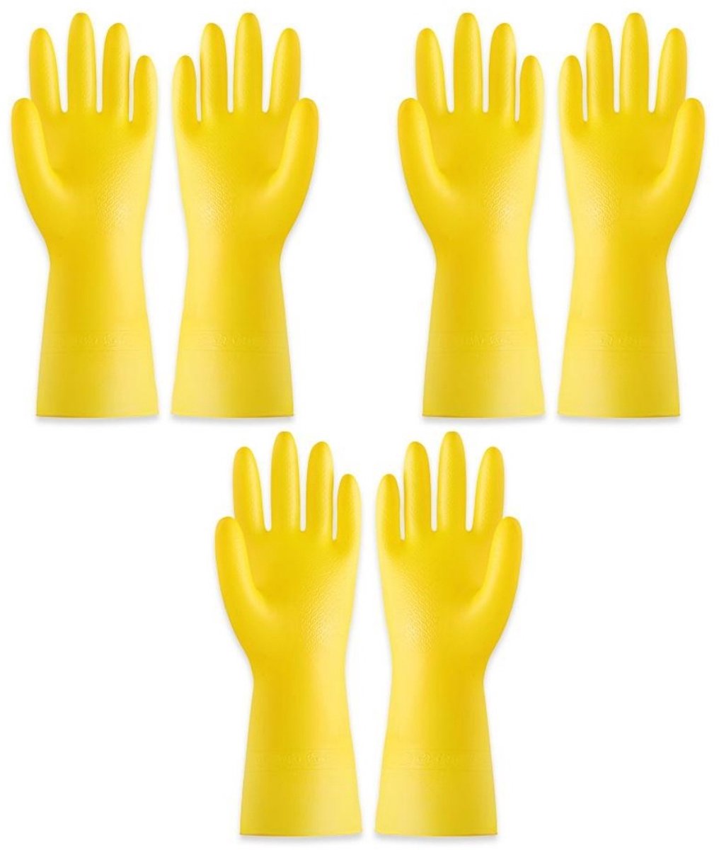 GELLDG 3 Stuks Werkhandschoenen - Huishoudhandschoenen - M Maat - Slijtvast, Antislip en Elastisch - Geschikt voor Afwassen en Schoonmaak - PVC Materiaal