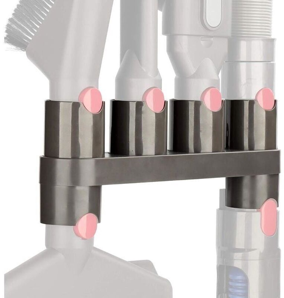 Dit accessoirerek voor wandmontage is geschikt voor Dyson stofzuigers, waaronder de modellen V15, V12, V11, V10, V8 en V7. Het is compatibel met alle accessoires, inclusief gemotoriseerde borstelkoppen.