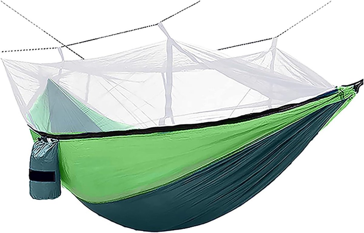 Kampeerhangmat - Reishangmat Buitenhangmat - Ontspannen in de Natuur - Inclusief Haken en Banden - 260 x 140 cm
