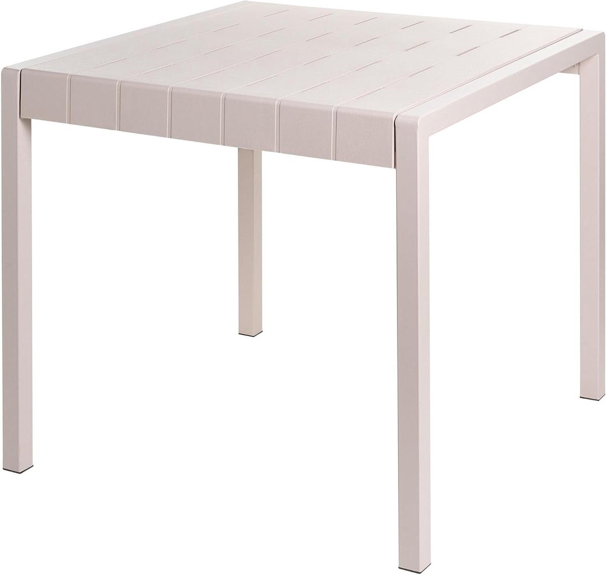 Tuintafel Synthetisch Materiaal - Buiten Eettafel - Buiten Eten - Weersbestendig - 84x81x77 cm - Beige