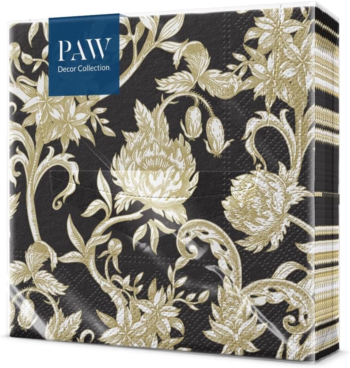 3-laags Papieren Servetten - Baroque Flowers - 33 x 33 cm - Gedrukt met Inkt op Waterbasis - Voor Tafeldecoratie bij Speciale Gelegenheden
