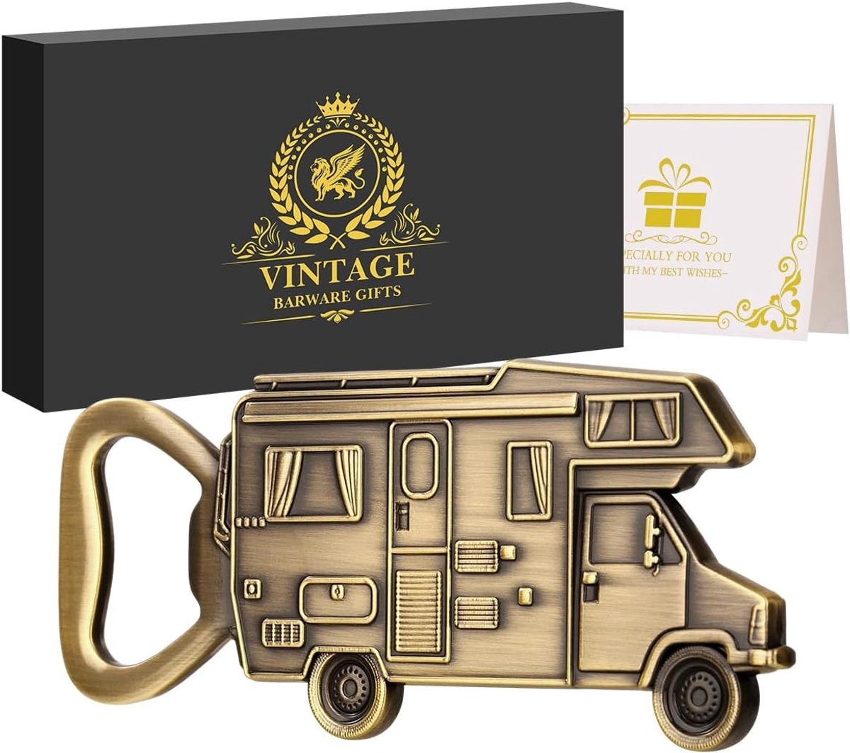 Camper Bierflesopener - Zilver - Handig en Duurzaam - Zinklegering - Voor Campingliefhebbers