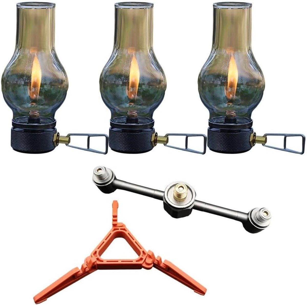 Gas Lantaarn - Kampeerlamp Tentlamp - Outdoor Verlichting - Verstelbare Vlamcontrole - 12*5.5cm - Wit