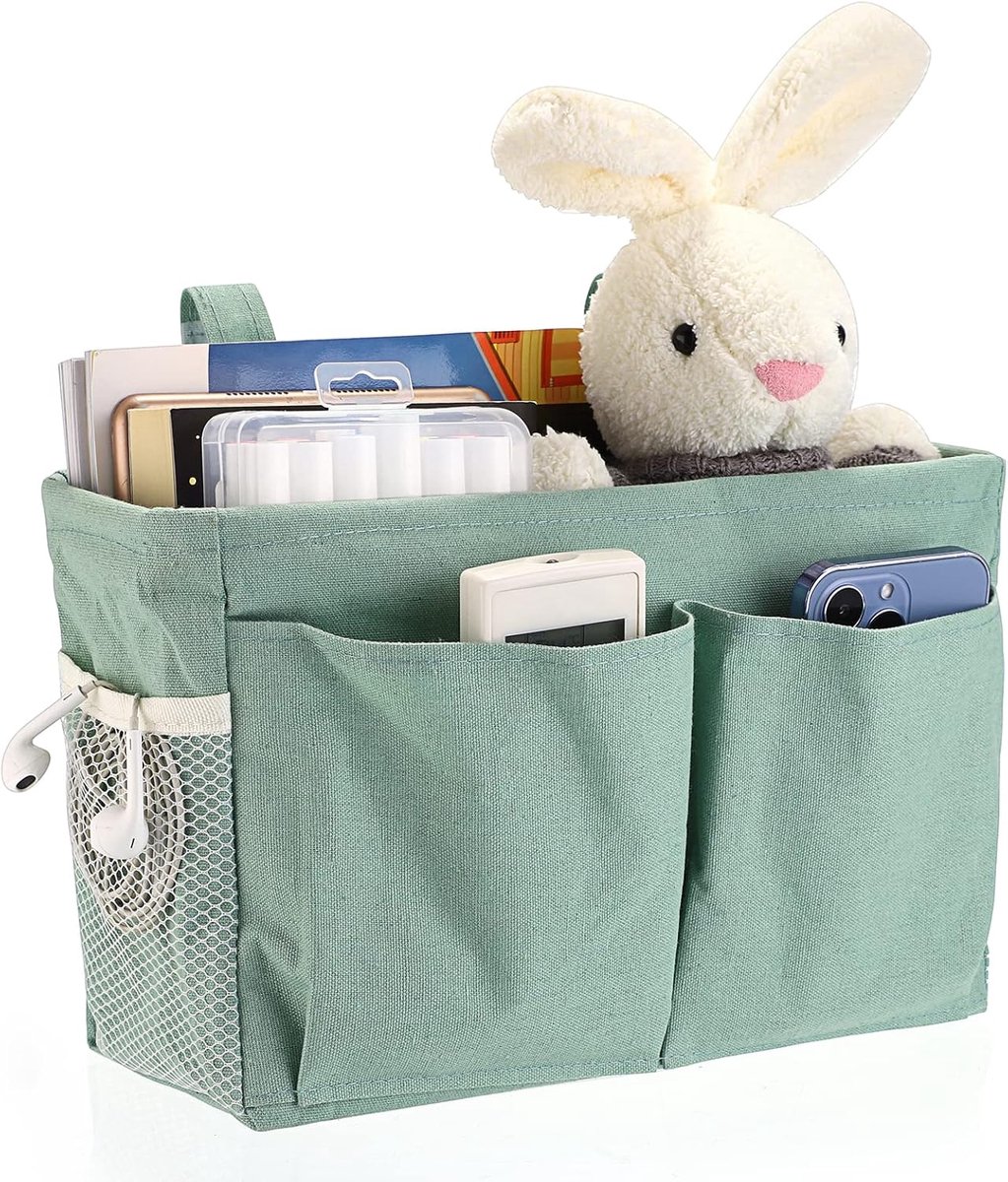 Canvas nachtkastje opknoping opslag bed zakken manden-verstelbare opknoping tape slaapzaal bed organizer Caddy multifunctionele opknoping opbergtas voor thuiskantoor, school slaapzaal