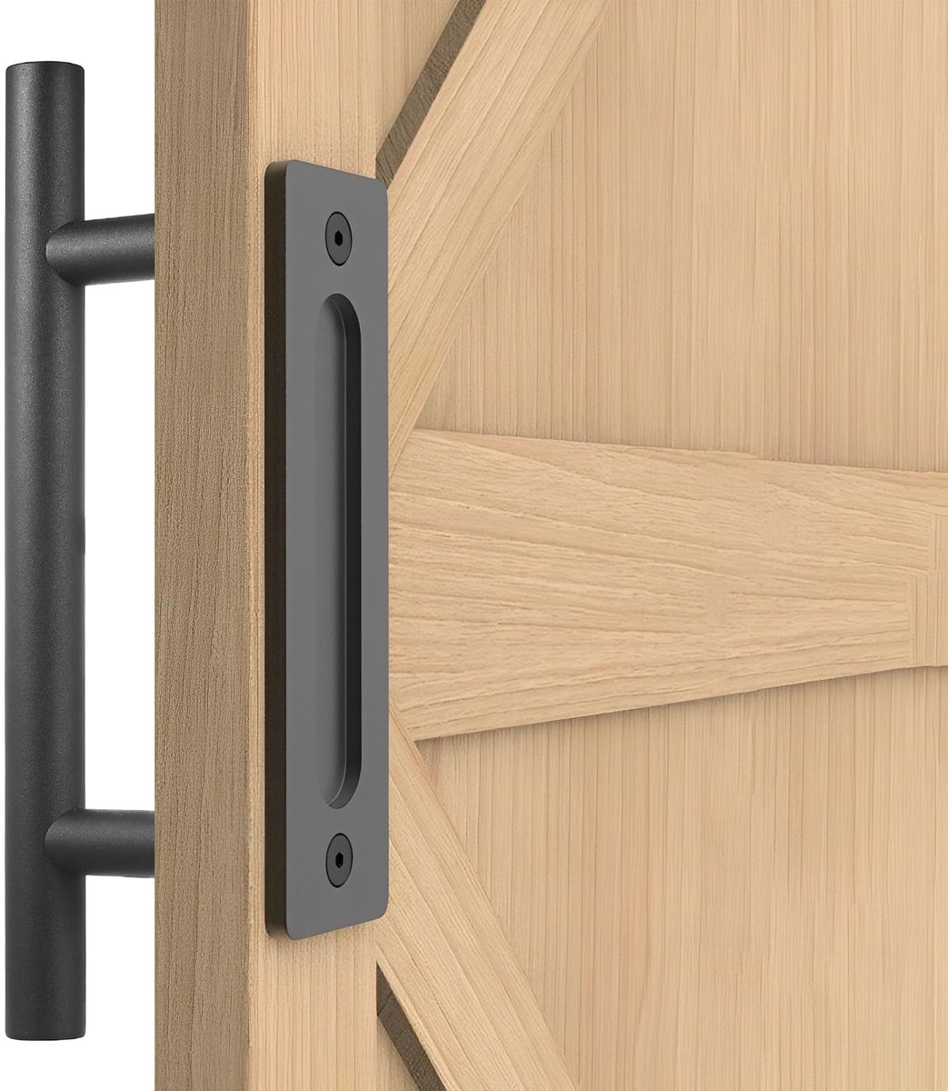Dailygoods- Schuifdeurgreep 310 mm - Dubbelzijdige Handgreep - Zwart - Roestbestendig - Hoogwaardig Koolstofstaal - Comfortabel Vastpakken - Deurgreep