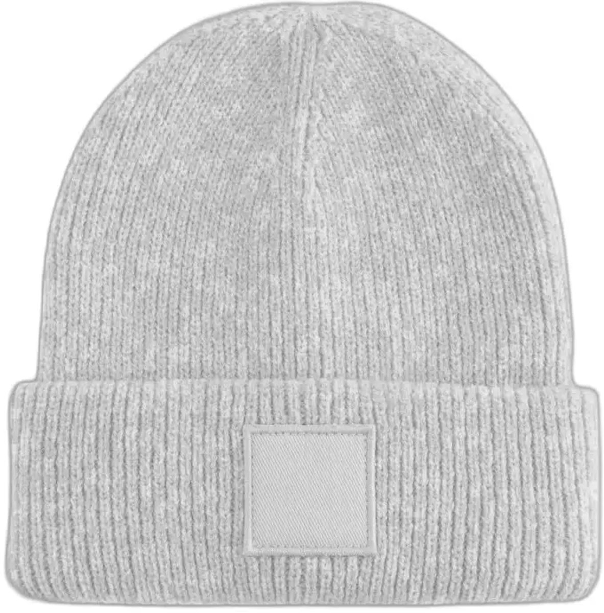 Kids Deep Cuffed Tonal Patch Beanie - Cloud Grey - 3-8 YRS