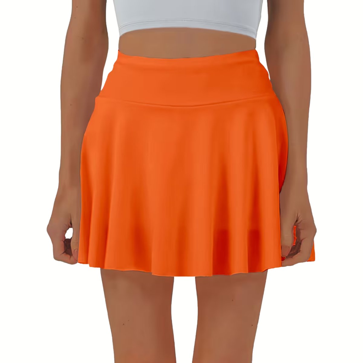 Currero Broekrok Dames Skort Skirts Skirt Rok Midi Korte Broek Culotte Wandelrok Rokje Legging Oranje