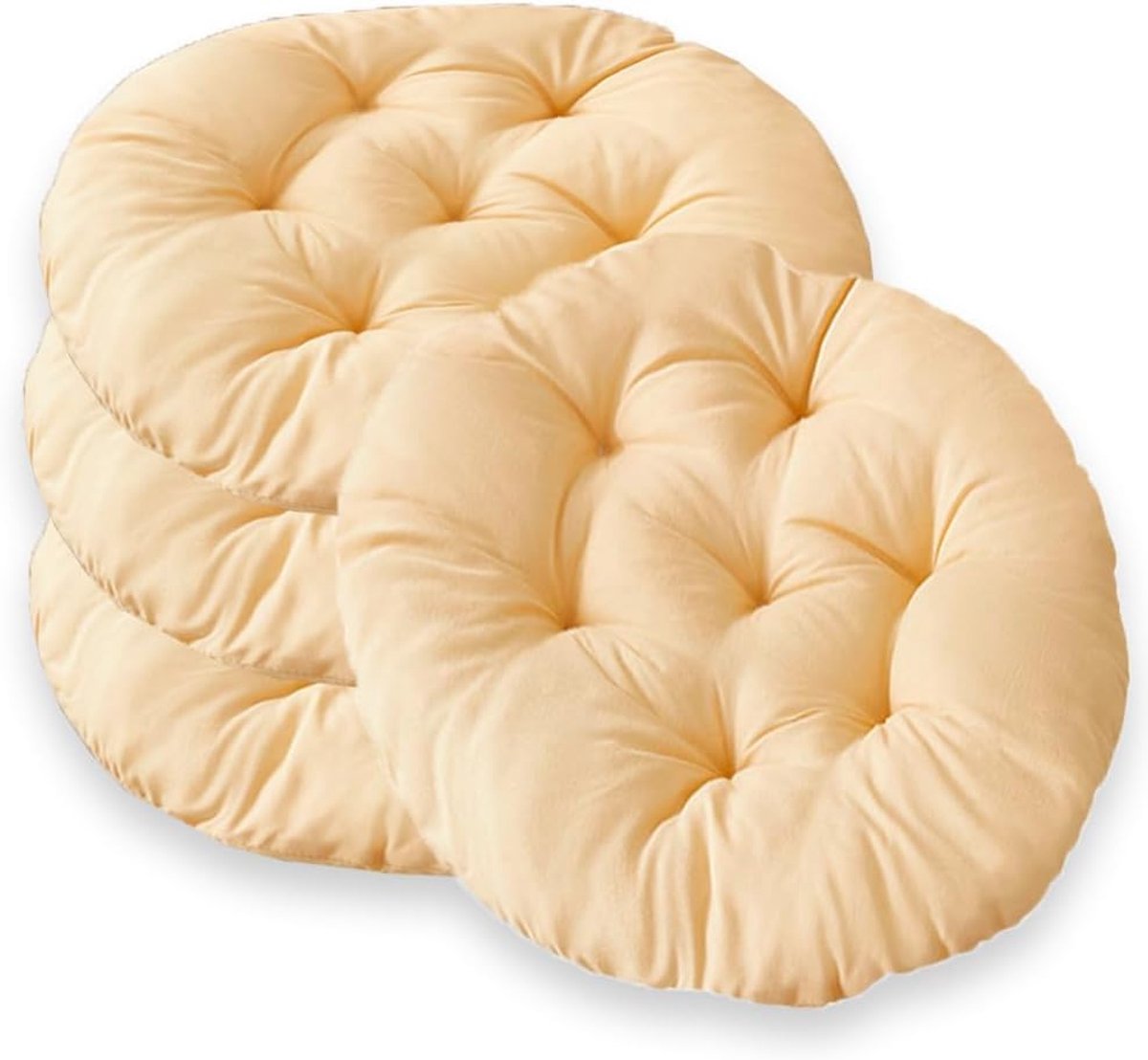Set van 4 stoelkussens, rond, 40 cm, gevuld zitkussen, stoelkussen, antraciet voor tuinstoel, bureaustoel, balkonstoel, zacht kussen voor binnen en buiten, zitkussen voor huis, woonkamer, eetkamer