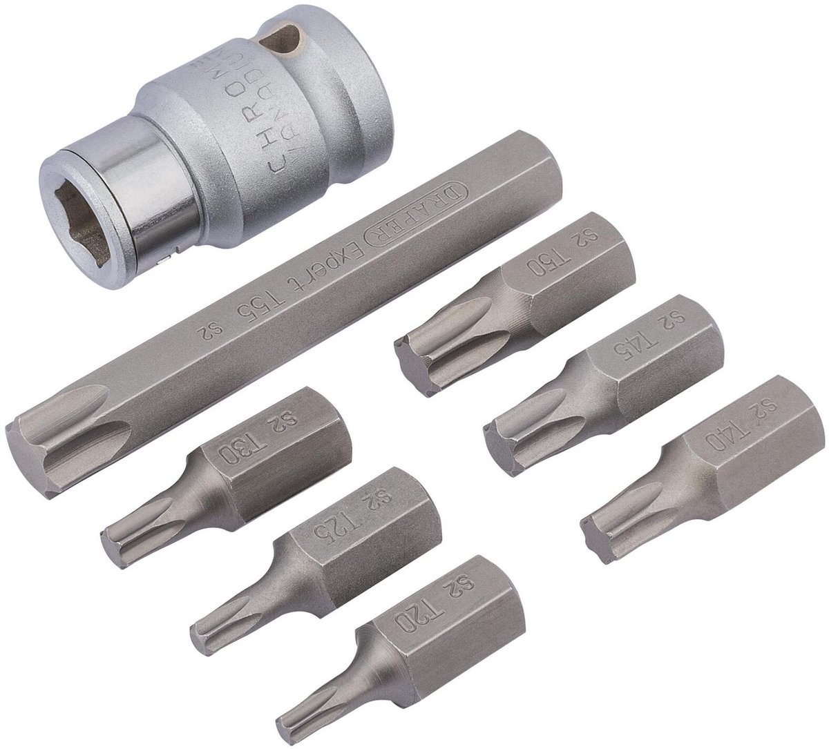 Draper Expert 1/2" TX-STAR® Torx Bitset met bithouder, 8-delig