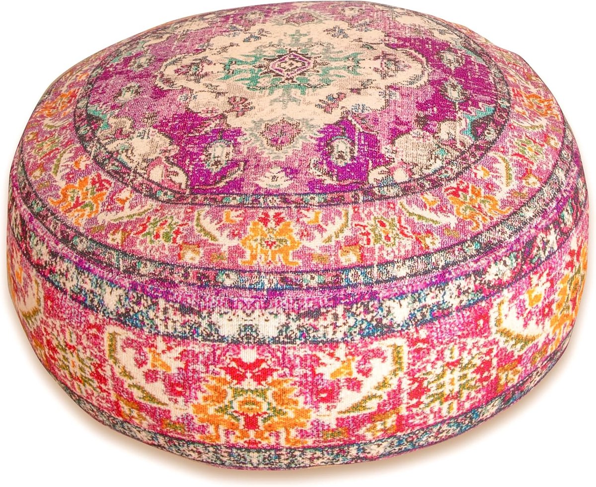 Life ART Boho Yoga Decor Vloer Kussenhoes - 60x20 cm - Ronde Meditatie Tapijt Kussensloop - Gedrukte Katoenen Deken Poef