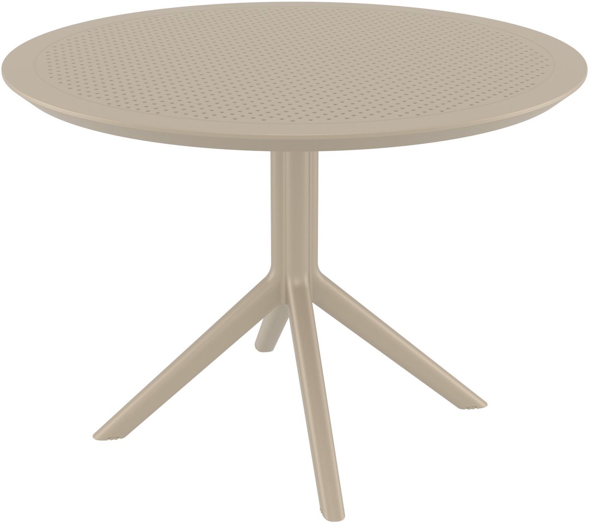 CLP Sky Tuintafel - Rond - Ø 105 cm - Polypropyleen - Weerbestendig & UV-bestendig - Bistrotafel Buiten - taupe