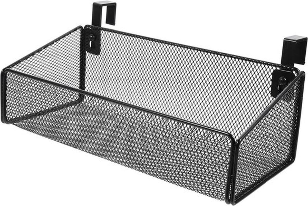 Decoratieve Opbergmanden - Metal Mesh Basket - Hangmand - Metaal Draadnet Mand voor Organisatie Over De Kastdeur - Zwarte Sundries Organizer - Grid Mand