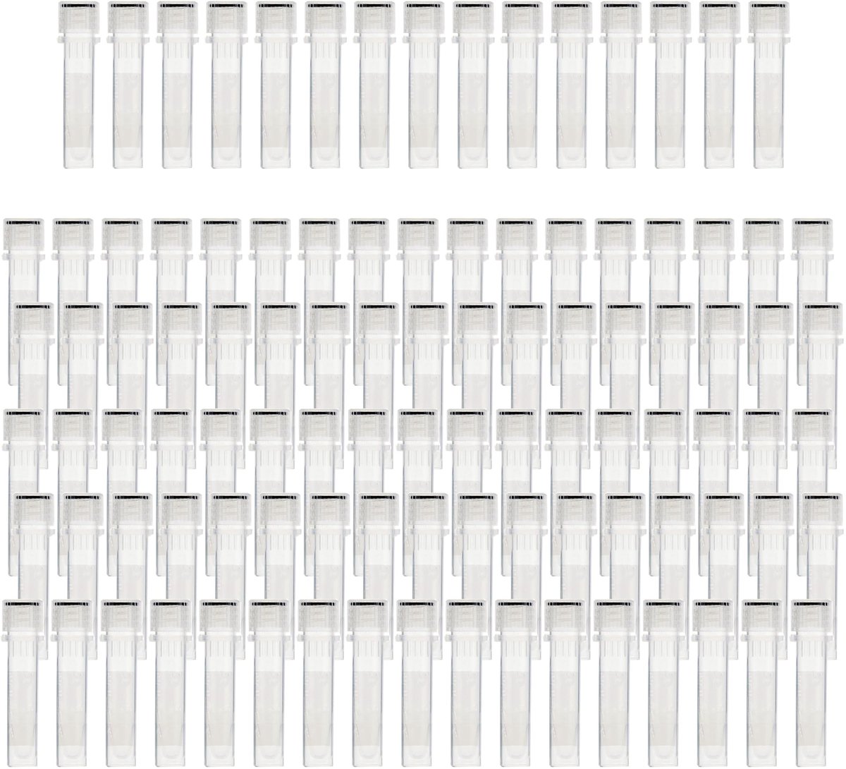 Dailygoods- Reageerbuisjes 100 stuks - 1,5 ml - Kunststof met deksel - Silicagelafdichting - Lekvrij - Duurzaam en bestand tegen lage temperaturen - Laboratoriumbuizen