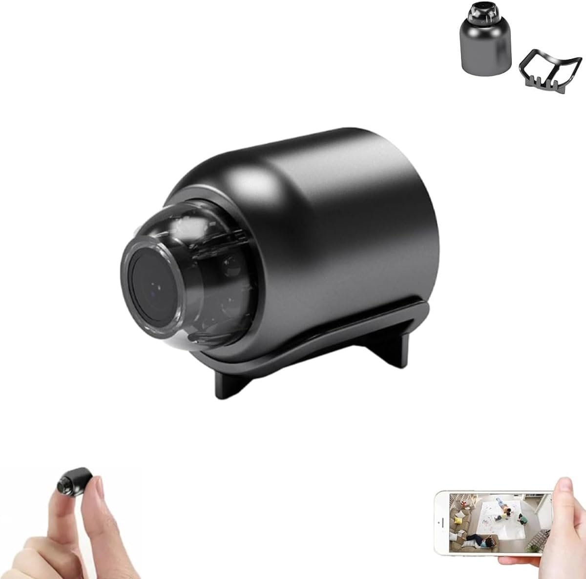 Mini 4G Wifi Camera - Verborgen Camera Nannycam - Thuisbeveiliging - Geavanceerde Bewegingsdetectie - 4 x 3.4 mm - Zwart