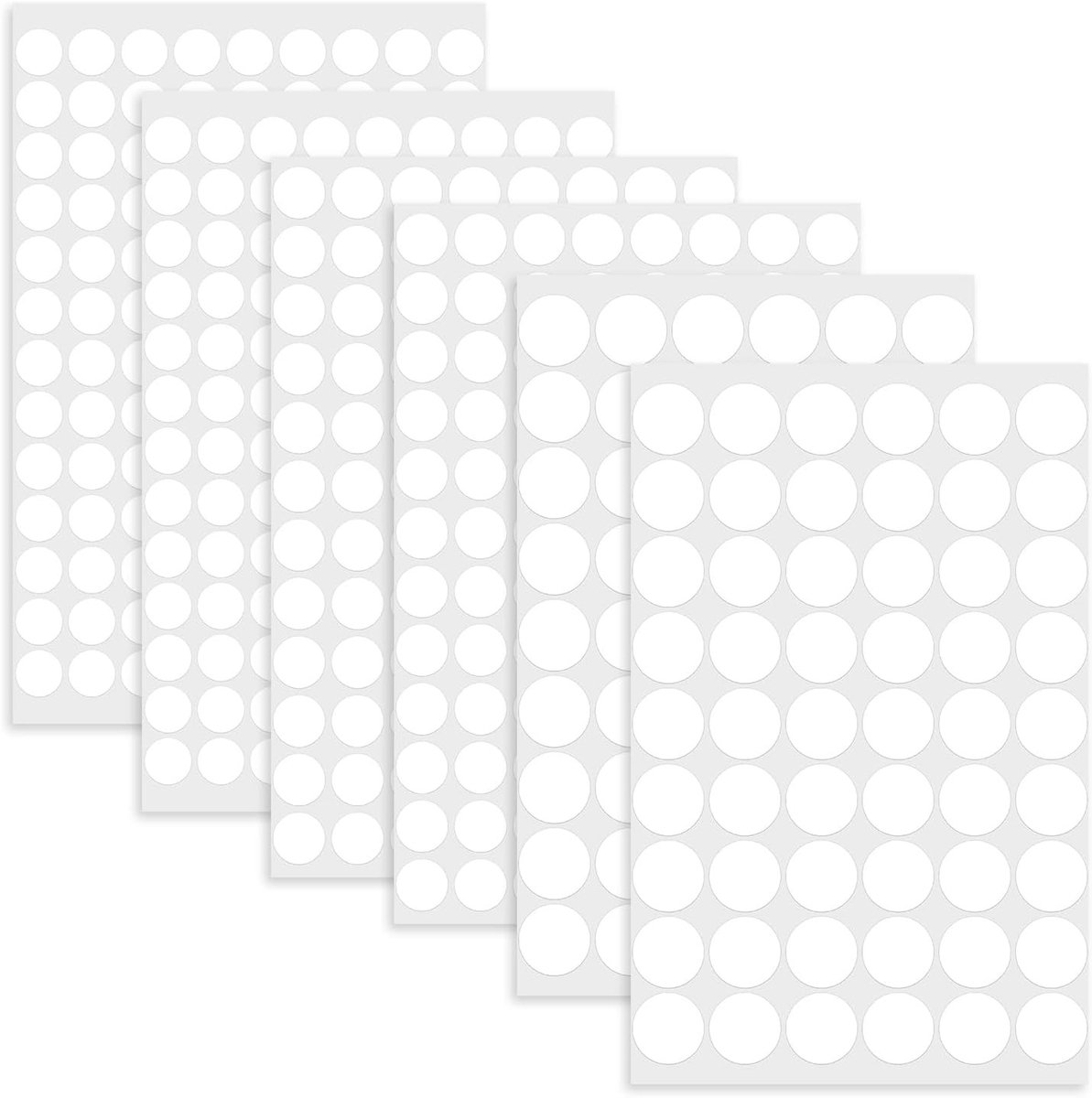 Zelfklevende PVC Schroefdeksels in Wit - 534 Stuks - Waterdicht en Stofdicht voor Meubel- en Wanddecoratie, Geschikt voor 13mm, 15mm en 20mm Schroeven