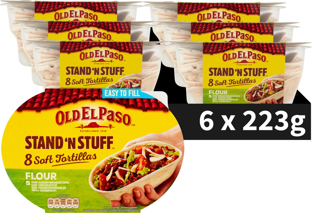 Old El Paso stand 'n stuff tortilla wrap - 6 x 8 stuks - burrito mexicaans - wraps voordeelverpakking