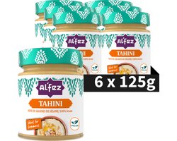 Al’Fez Naturel Tahini Sesampasta - 6 x 125 gram - 100% Sesam - Vegan - Wereldkeuken - Voordeelverpakking