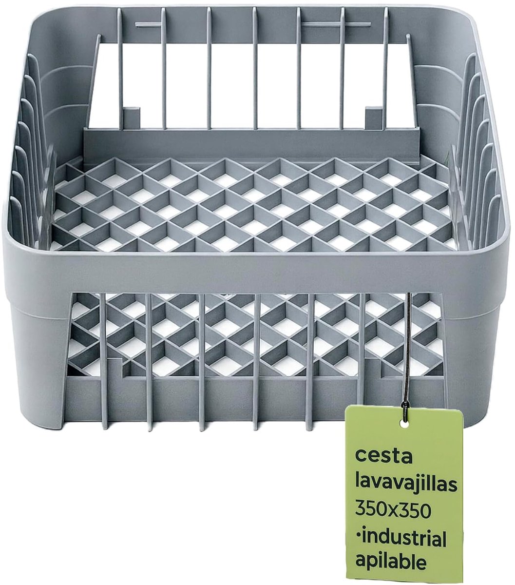 Vaatwassermand Afwasmand Industrieel Wassen Versterkte Kunststof 350 x 350 x 150 mm Grijs