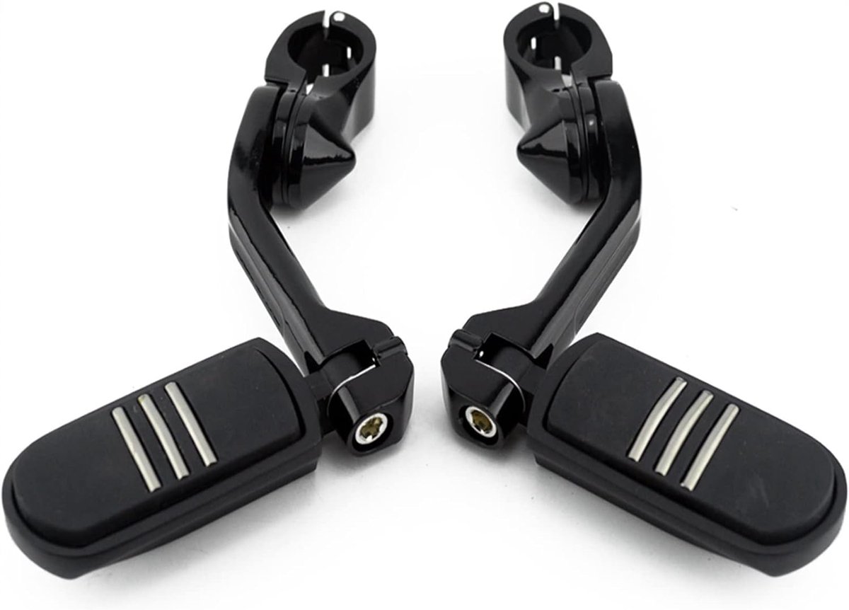 Motorfiets Voetsteunen - Motorfiets Pedalen - Comfortabel Rijden - Verstelbare Highway PEG - 1-1/4 inch - Zwart