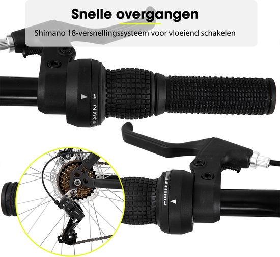 HILAND Ridge Mountainbike - 26 Inch - 18 Versnellingen - Robuust Stalen Frame - Dubbele Schijfremmen - MTB voor Heren & Dames van Hiland — afbeelding 4
