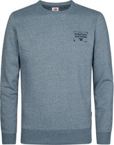 Petrol Industries - Heren Gemêleerde trui met ronde hals steelmont - Blauw - Maat XXXL