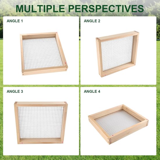 Grondzeef Tuin - Aarde Zeef - Bodem Verbeteren - Duurzaam Hout Metaal - 37 x 30 cm - Niet Gespecificeerd — afbeelding 4