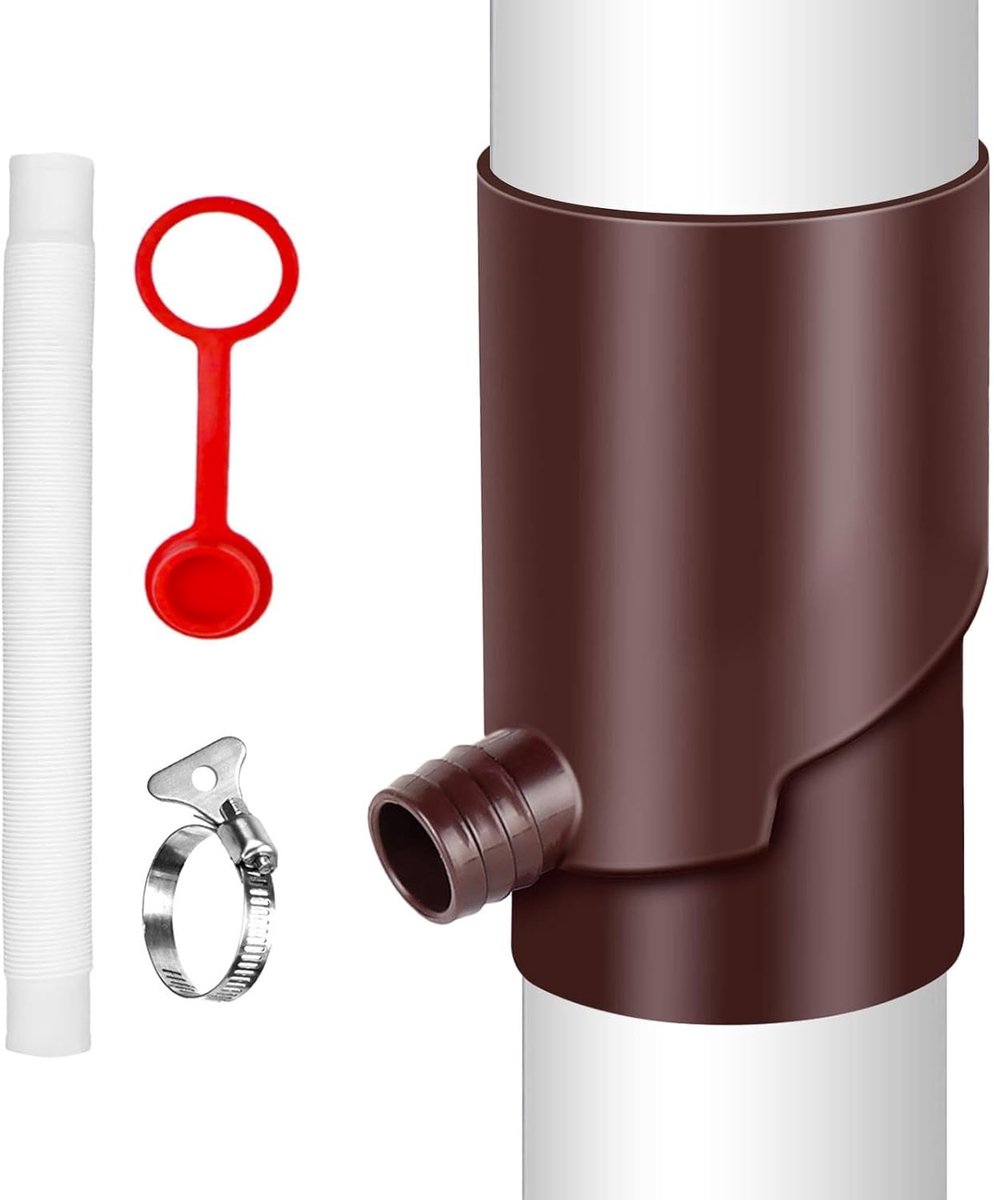 Regenwater Opvang - Water Catcher - Tuin Besproeien - UV Bestendig Materiaal - 10 cm - Bruin