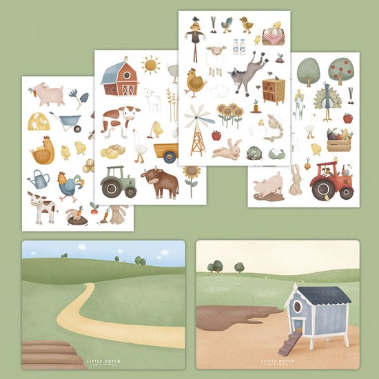 Little Dutch - Raamstickers - Boerderij