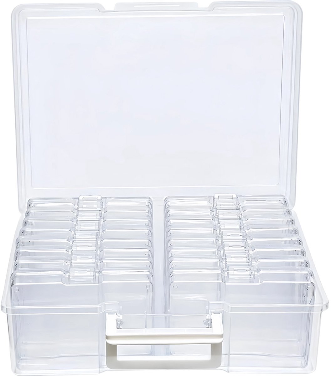 Dnntunk Foto, Knutsel & Zaaden Opbergdoos - 17x11,5cm - Organizer voor tot 1600 Foto's Transparant