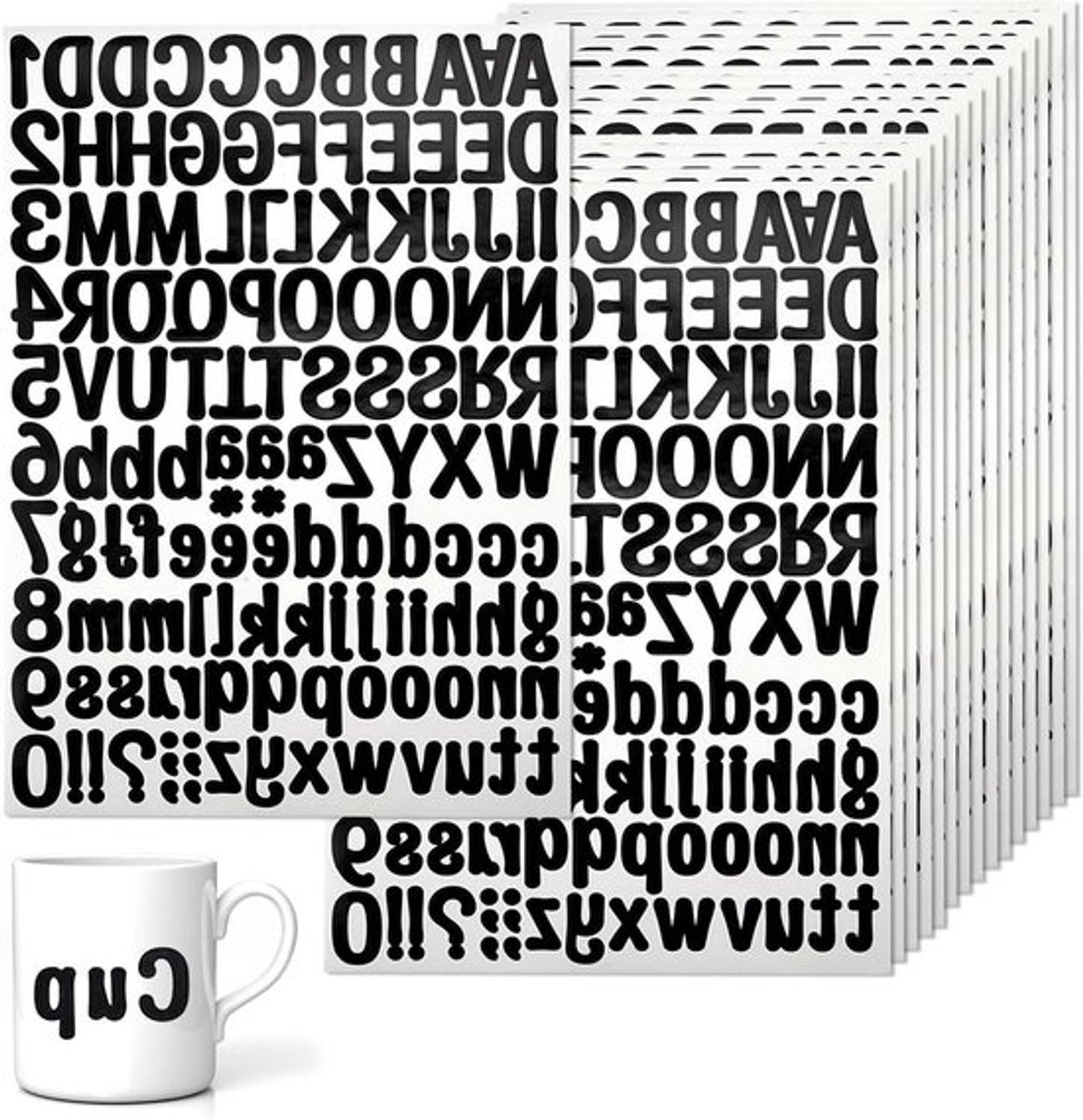 Zelfklevende letterstickers alfabet 15 stuk PVC