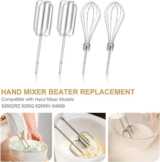 Mixer Opzetstukken - Garde Accessoires - Bakken Thuis - Voedselveilig Roestvrij Staal - 4 Stuks - Multicolor — afbeelding 5