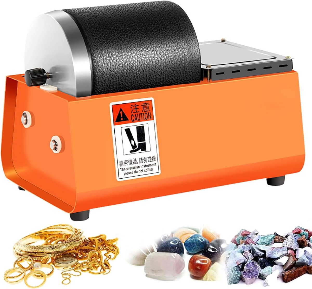 Elektrische Steenpolijstmachine - Doe-het-zelf machine - Ambachten en sieraden - Instelbare snelheid geluidsarm - 2.5kg capaciteit - Zwart