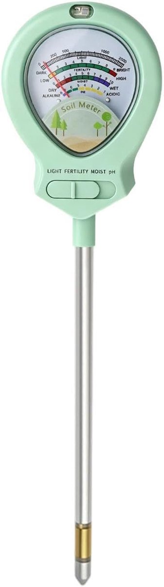 Bodemtester - Vochtsensor meter - Plantenverzorging - 4-in-1 meting - 275 cm - Groen