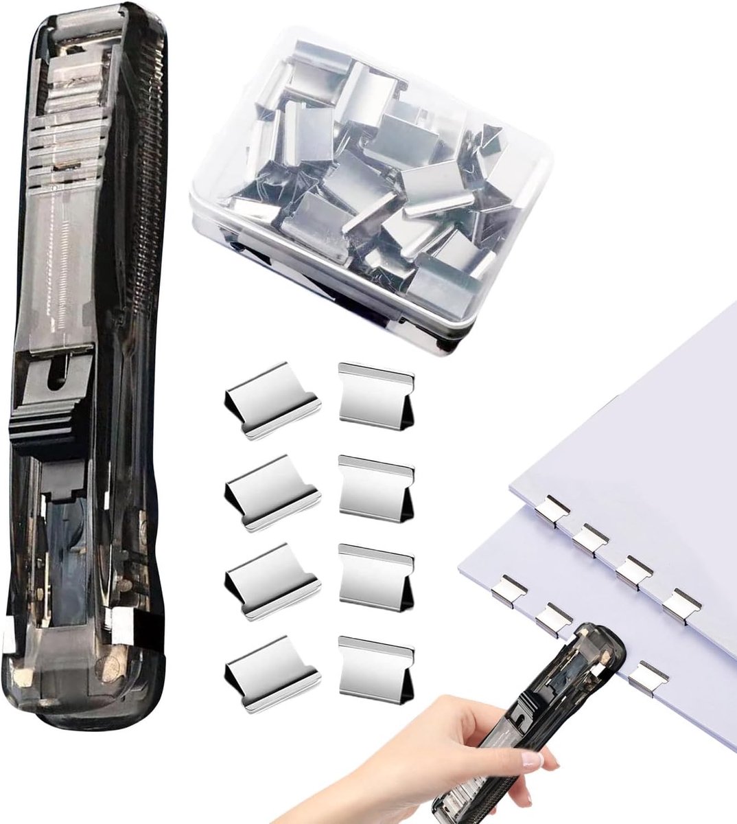 Nietmachine - Papierbinder - Documenten Organiseren - Zonder Nietjes - 40 Vellen - Zwart