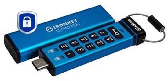 Kingston Technology IronKey Keypad 200 USB flash drive USB Type-C 3.2 Gen 1 (3.1 Gen 1) Blauw van Kingston Technology — afbeelding 2