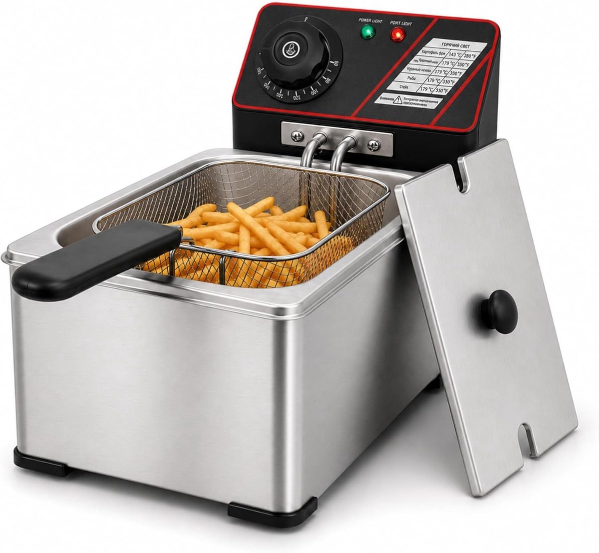 Friteuse - RVS - 3 Liter Capaciteit - Instelbare Temperatuur - Voor Thuis en Horeca