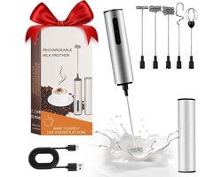 Elektrische Melkopschuimer - Roestvrij Staal - USB-oplaadbaar - Draagbaar - Voor Koffie en Dranken