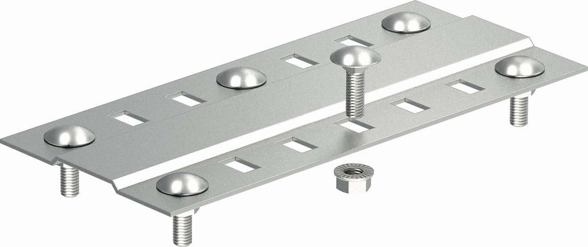 Bevestigingsplaat - Montageplaat Verbindingsplaat - Onderdelen Koppelen - Met 2 Bevestigingen - 200 mm - Metaal