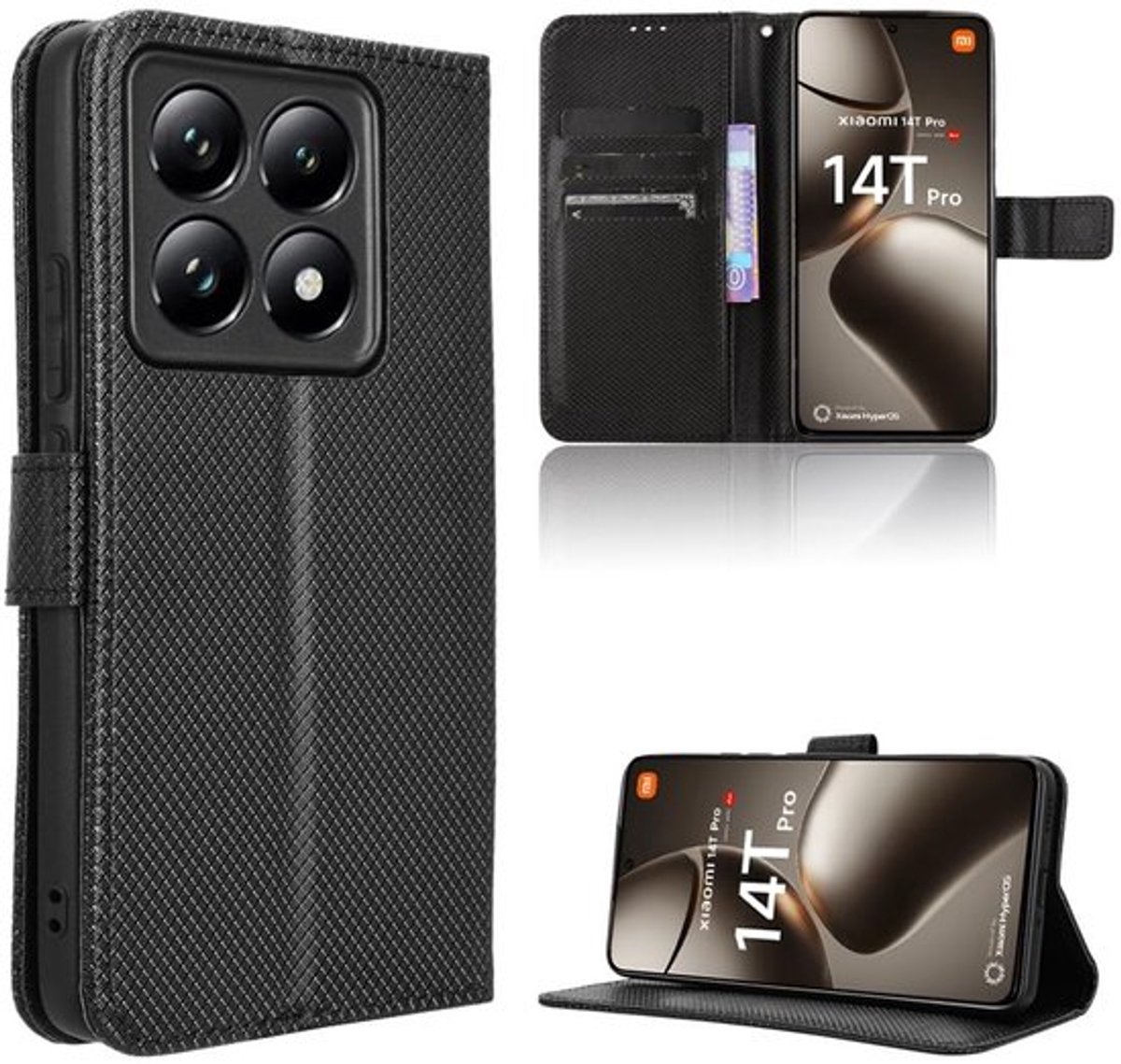 Allecto - Vezelhoes voor Xiaomi 14T Pro 5G - Portemonnee-stijl - Flip-beschermhoes
